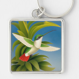 Chaveiro Pingente de Beija-flor Art Deco