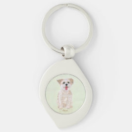 Chaveiro Pingente de Cachorro Morkie com Redemoinho