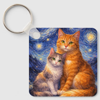 Chaveiro Pingente de Calico e Tabby! Personalize o Verso