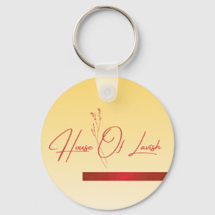Chaveiro Pingente de Chave Amarelo Pastel Elegante em Ouro