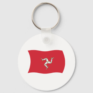 Chaveiro Pingente de chave com a bandeira da Ilha de Man