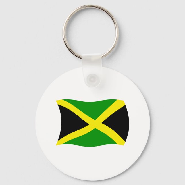 Chaveiro Pingente de chave com a bandeira da Jamaica (Frente)