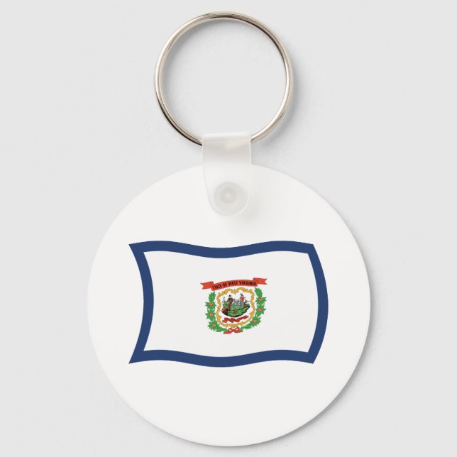 Chaveiro Pingente de chave com a bandeira da Virgínia Ocide (Frente)