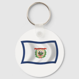 Chaveiro Pingente de chave com a bandeira da Virgínia Ocide