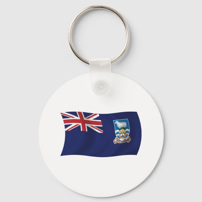 Chaveiro Pingente de chave com a bandeira das Ilhas Falklan (Frente)