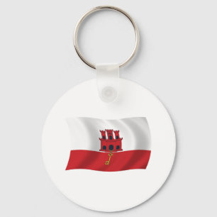 Chaveiro Pingente de chave com a bandeira de Gibraltar