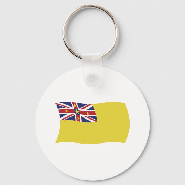 Chaveiro Pingente de chave com a bandeira de Niue (Frente)