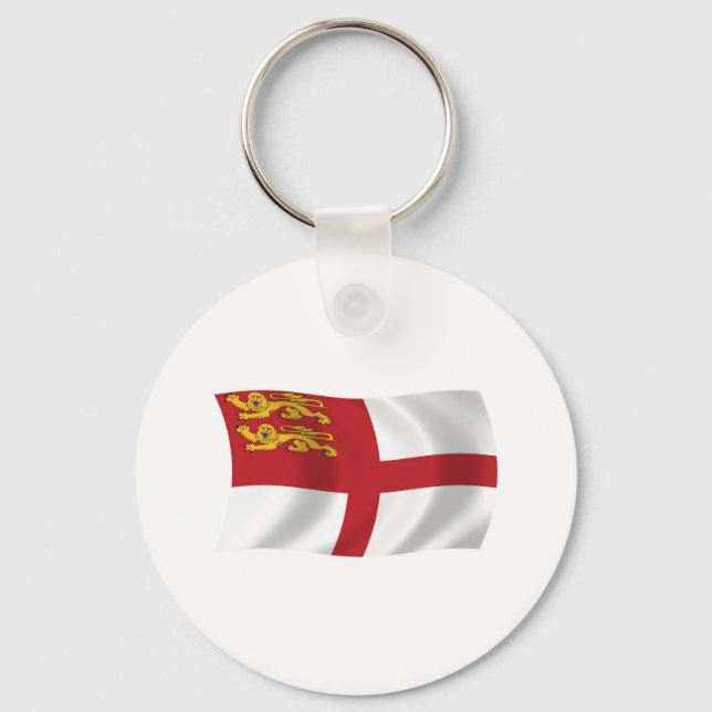 Chaveiro Pingente de chave com a bandeira de Sark (Frente)
