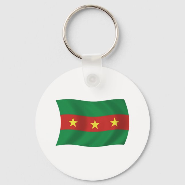 Chaveiro Pingente de chave com a bandeira do povo Ewe (Frente)