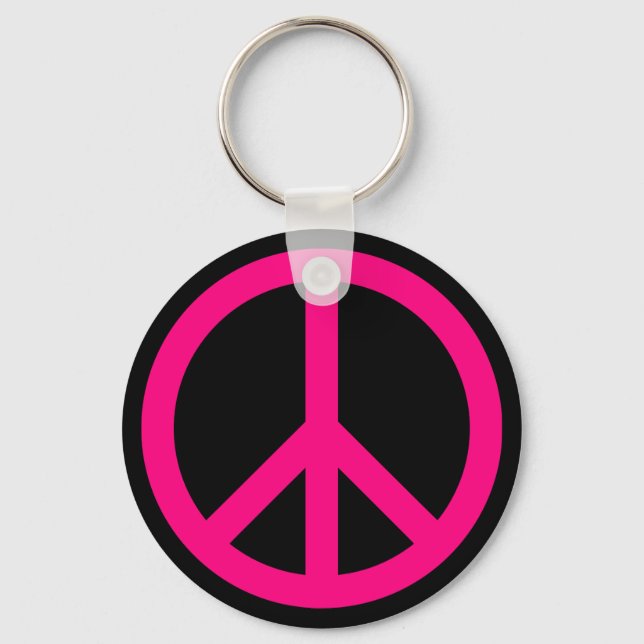 Chaveiro Pingente de chave com símbolo da paz rosa (Frente)