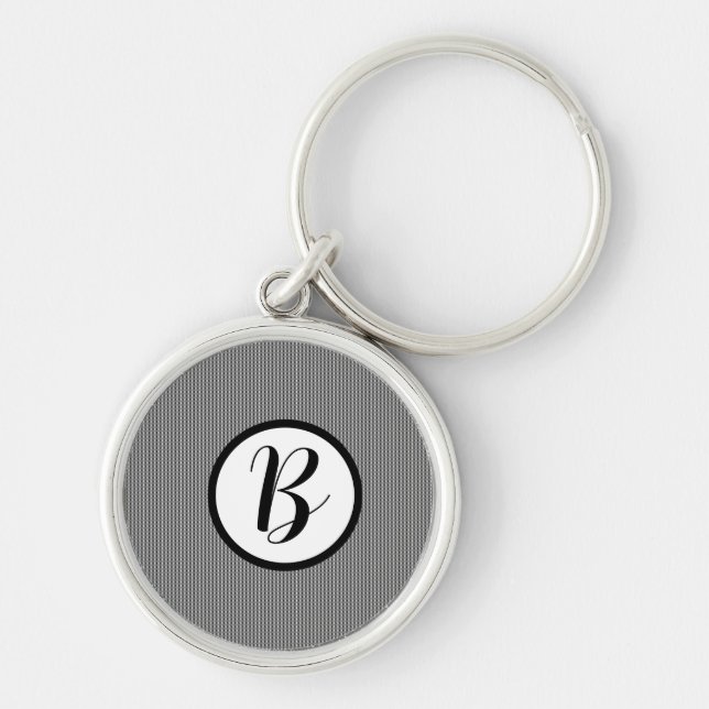 Chaveiro Pingente de chave com xadrez preto Monogram (Frente)