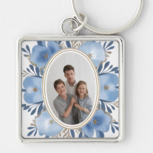 Chaveiro “Pingente de Chave Personalizado com Foto – Floral