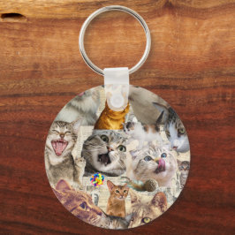Chaveiro Pingente de Colagem de Gatos