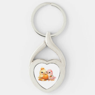 Chaveiro Pingente de Coração Amigos Pássaros Doces de Hallo