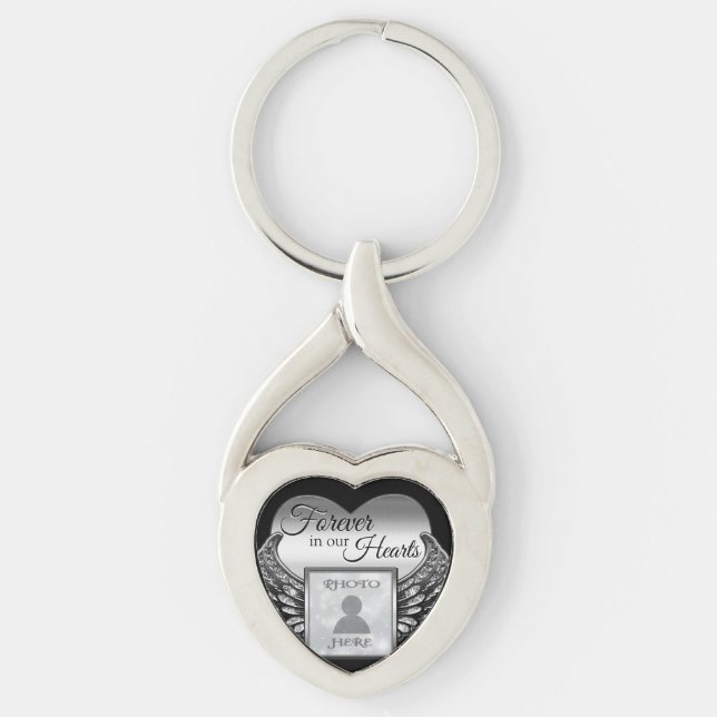 Chaveiro Pingente de Coração com Foto Personalizada (Frente)