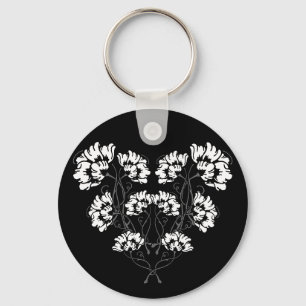 Chaveiro Pingente de Coração de Flor Art Nouveau Gótico