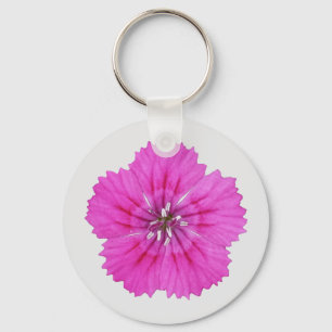 Chaveiro Pingente de Dianthus Rosa