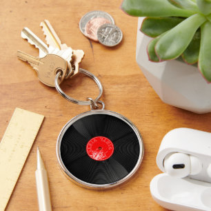 Chaveiro Pingente de disco de vinil retrô para amantes de m