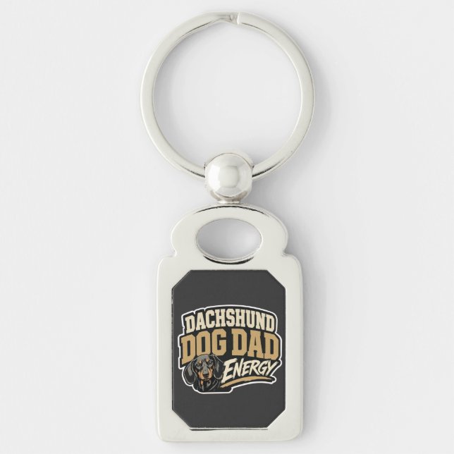 Chaveiro Pingente de Energia de Pai de Cachorro Dachshund (Frente)