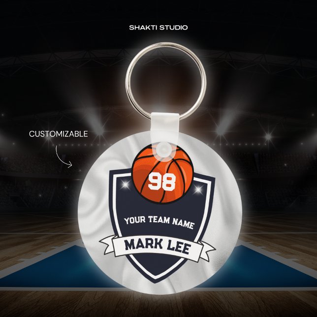 Chaveiro Pingente de Equipe de Basquete Personalizado (Criador carregado)