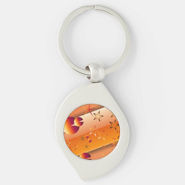 Chaveiro Pingente de Estrelas Laranja (Frente)
