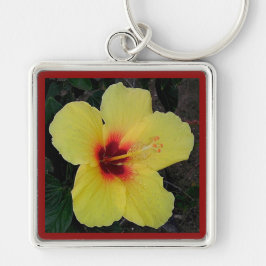 Chaveiro Pingente de Flor de Hibisco
