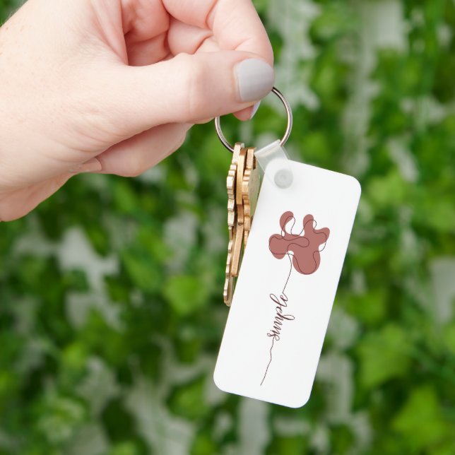 Chaveiro Pingente de Flor Minimalista (Mão)