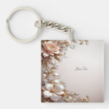 Pingente de Flores Rosa Suave e Brancas