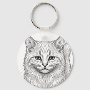 Chaveiro Pingente de Gatinho Angora Tranquilo