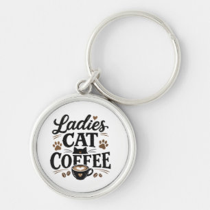 Chaveiro Pingente de Gato e Café para Senhoras – Presente p