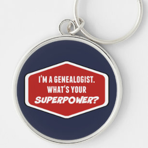 Chaveiro Pingente de Genealogista Superpoder