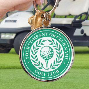 Chaveiro Pingente de Golfe Clássico Nome Personalizado Verd