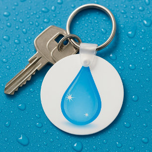 Chaveiro Pingente de Gota de Água Brilhante