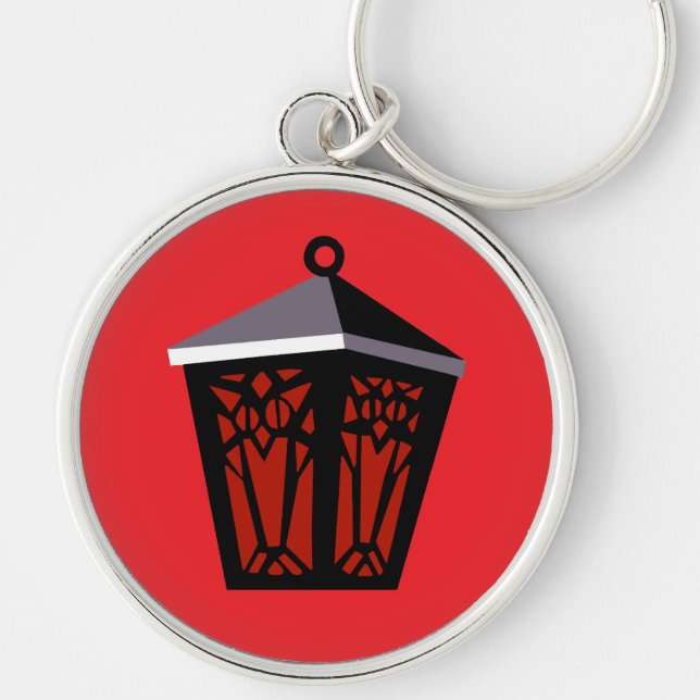 Chaveiro Pingente de Lanterna Coruja Vermelha (Frente)