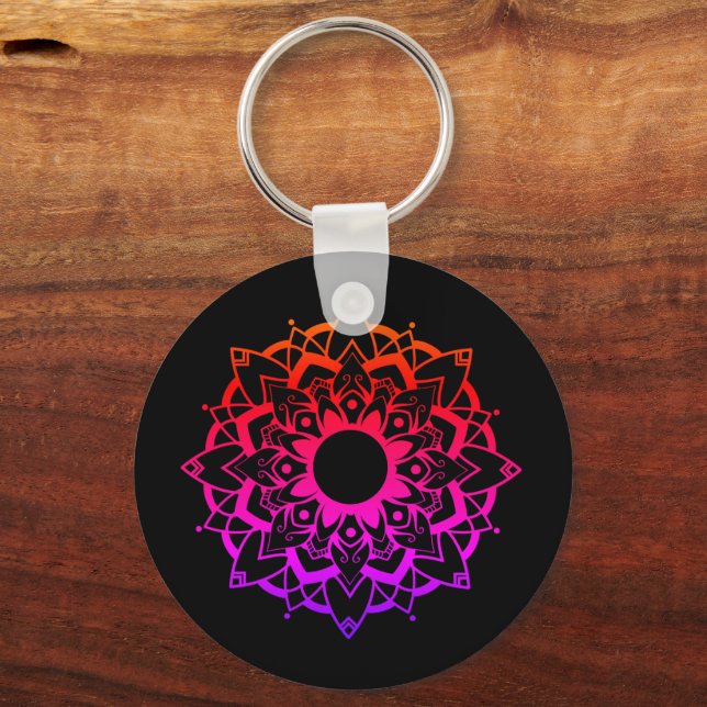 Chaveiro Pingente de Mandala Geométrica (Verso)