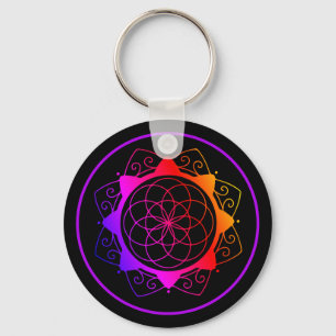 Chaveiro Pingente de Mandala Geométrica Simples