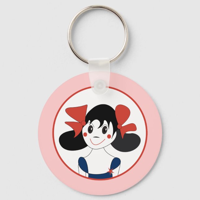 Chaveiro Pingente de Menina Feliz (Frente)