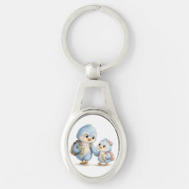 Chaveiro Pingente de Metal Irmãos Pássaros Fofos