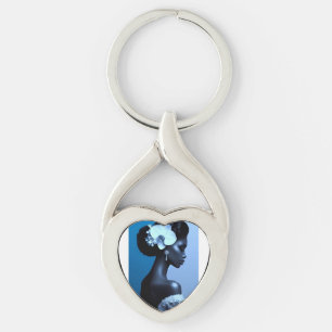 Chaveiro Pingente de Metal Lady Blue