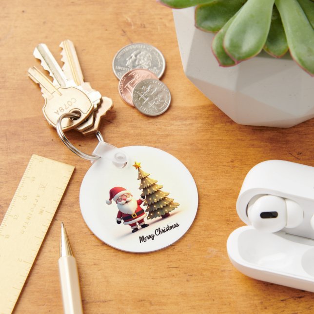 Chaveiro Pingente de Natal do Papai Noel Fofo (Mesa)