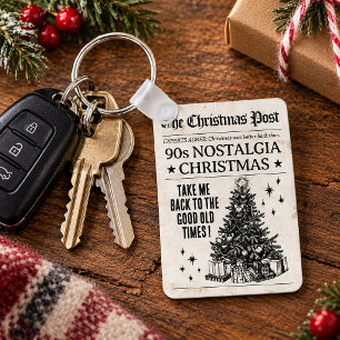 Chaveiro Pingente de Natal Nostalgia, Jornal Antigo