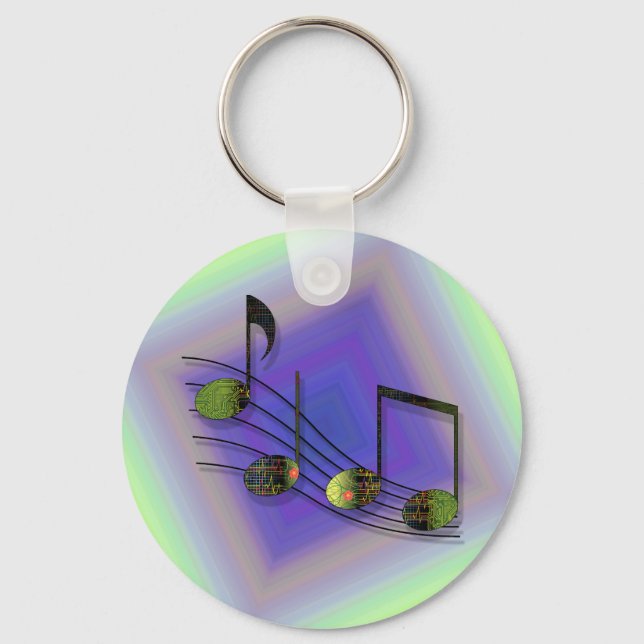 Chaveiro Pingente de Notas de Dubstep (Frente)