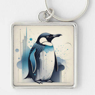 Chaveiro Pingente de Pinguim Art Déco