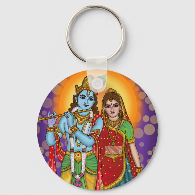 Chaveiro Pingente de Radha Krishna (Frente)