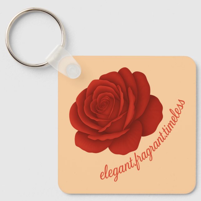 Chaveiro Pingente de Rosa com o Seu Nome (Frente)