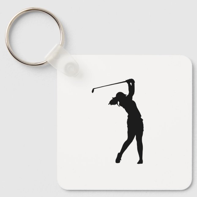 Chaveiro Pingente de Silhueta de Golfe Acessório Divertido  (Frente)