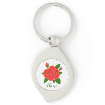 Pingente de Texto Com Rosa Vermelha E Botões