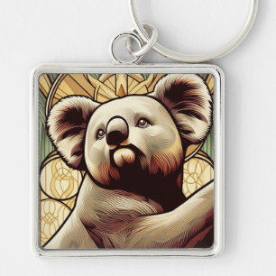 Chaveiro Pingente de Urso Koala Art Déco