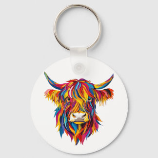 Chaveiro Pingente de Vaca Colorido – Arte Vibrante de Anima