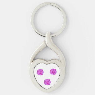 Chaveiro Pingente de Vidro Fosco Rosa Elegante